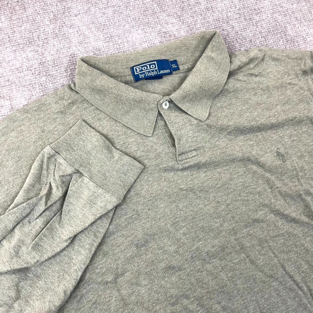 Polo By Ralph Lauren Polo Shirt Mens XL Olive Performance Collared High Low Slit